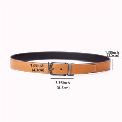 360 Rotating Double-sided Needle Buckle Leather Belt Cowhide Business Formal