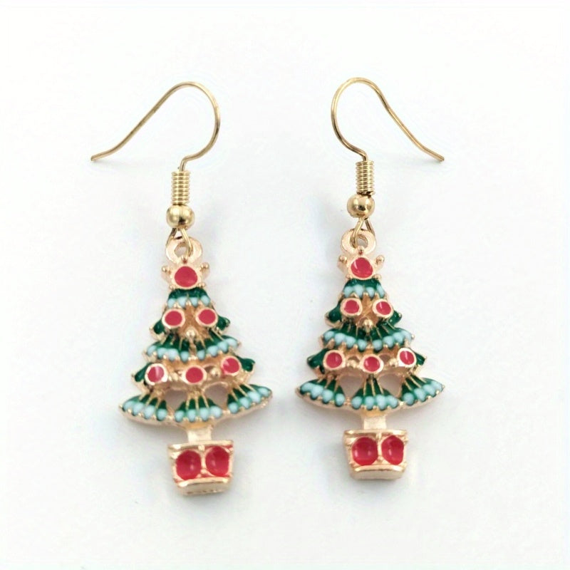 Christmas Tree Pendant Earrings for Holiday Sparkle
