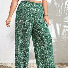  Boho Pants Women's Floral Print High Rise Wide Leg Trousers