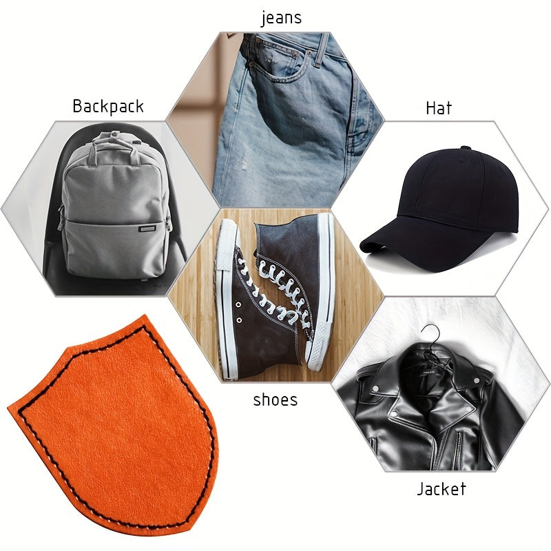 5pcs Khaki Laserable Faux Leather Shield Blank Patches For Men