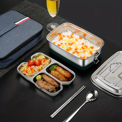 Large Capacity Stainless Steel Lunch Box 2000ml Double Layer Bento Box