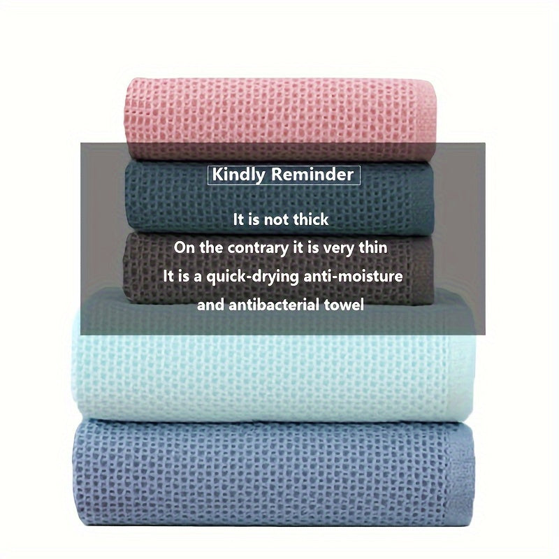 3pc Waffle Soft Towel Set: 1 Bath, 2 Hand Towels, Honeycomb Design