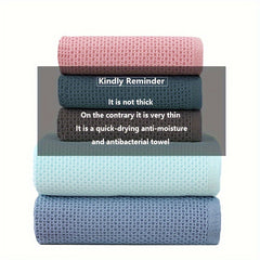 3pc Waffle Soft Towel Set: 1 Bath, 2 Hand Towels, Honeycomb Design