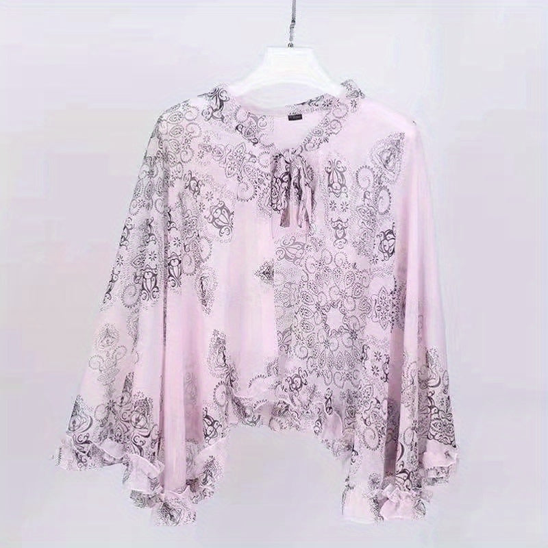 Chiffon Sunshade Shawl Lace Up Cape