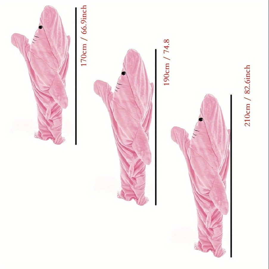 Shark Blanket Cozy Flannel Hoodie Sleeping Bag for Indoor & Outdoor