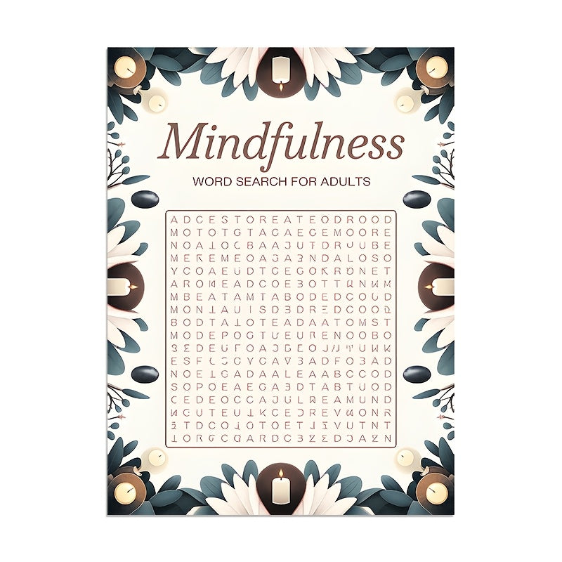 Mindfulness Relax Puzzle Notebook for Adults - Purple
