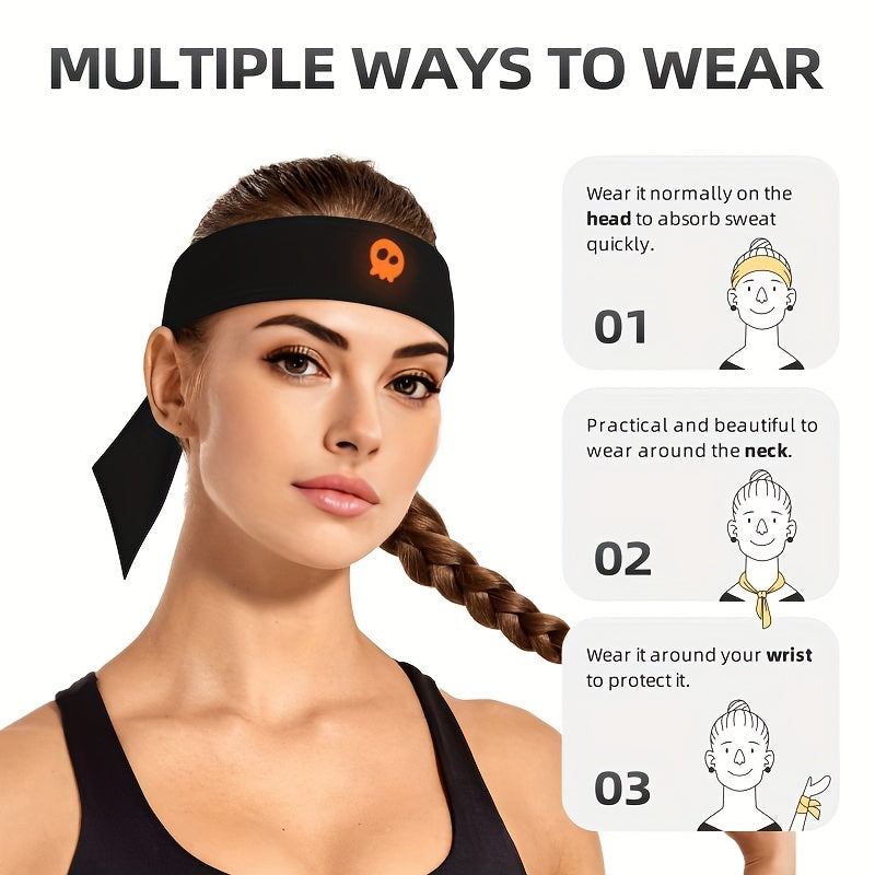 Geometric Pattern Athletic Headband, Polyester & Spandex Blend