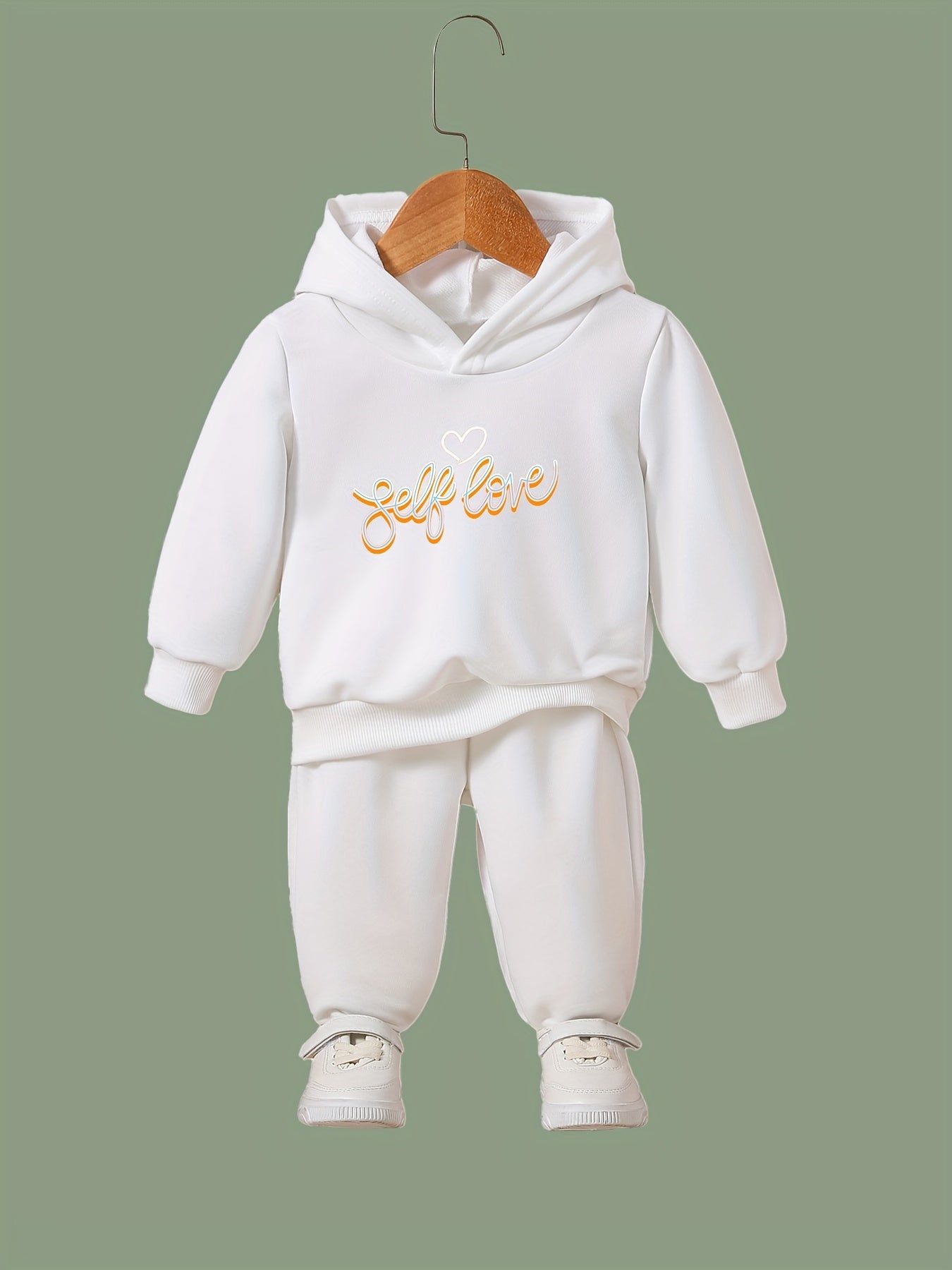 OERYUI Girls Boys Self Love Hooded Pullover Pants Set Sports Spring Fall Gift