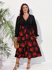 Floral Maxi Dress with Flounce Sleeves