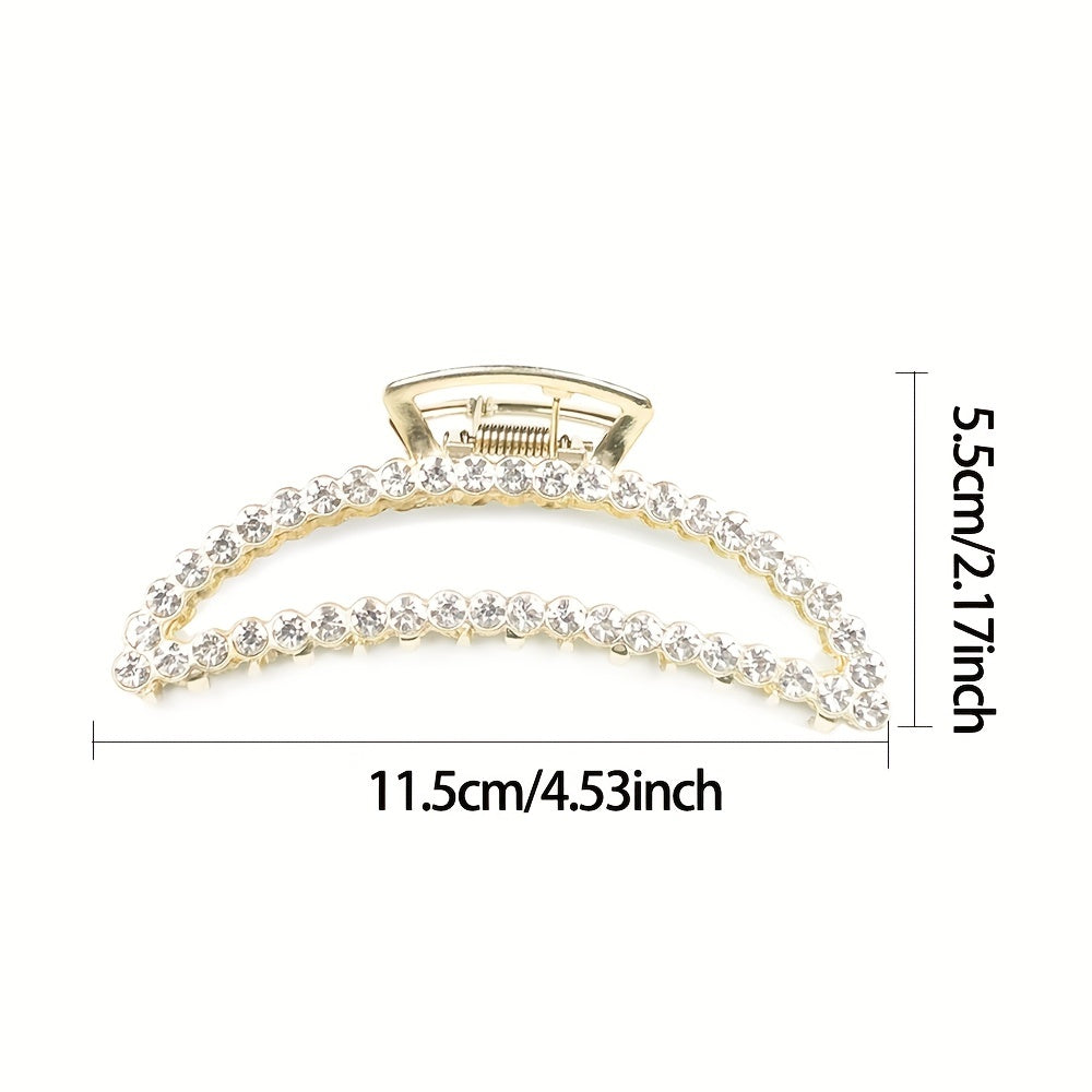 3pcs Girl's Faux Pearl Hair Clip Moon Shape Hair Accessories