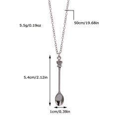 Minimalist Crown Mini Teaspoon Pendant Classic Necklace Vintage Crown Spoon