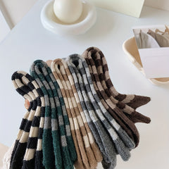 5 Pairs Striped Crew Socks Comfy & Breathable Women's Stockings