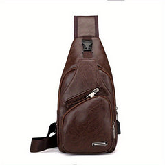 Casual Men's Shoulder Bag USB Chest Bag