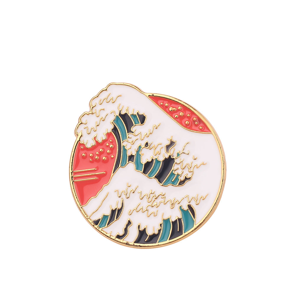 Personality Creative Wave Brooches Accessories Clothing Backpack Jewelry