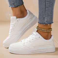 Versatile Faux Leather Skate Shoes Non Slip Sneakers