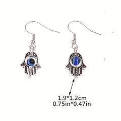 Ethnic Style Palm Eye Dangle Earrings