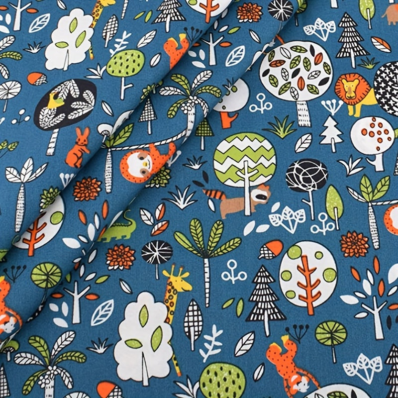 7pcs Animal Print Cotton Twill Fabric Set DIY Patchwork Bedding Fabric