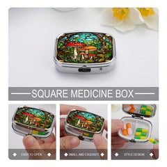 Mushroom Garden Portable Pill Box with 1 Compartment & 2 Dividers
