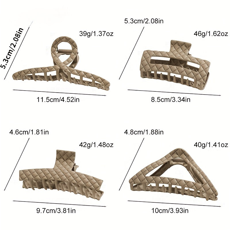 Plaid Imprinted Hair Claw Ponytail Holder Shark Claw
