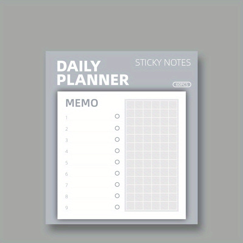 1pc 60 Sheets Sticky Notes Weekly Plans Daily Tracker Month Challenge Memo Pads