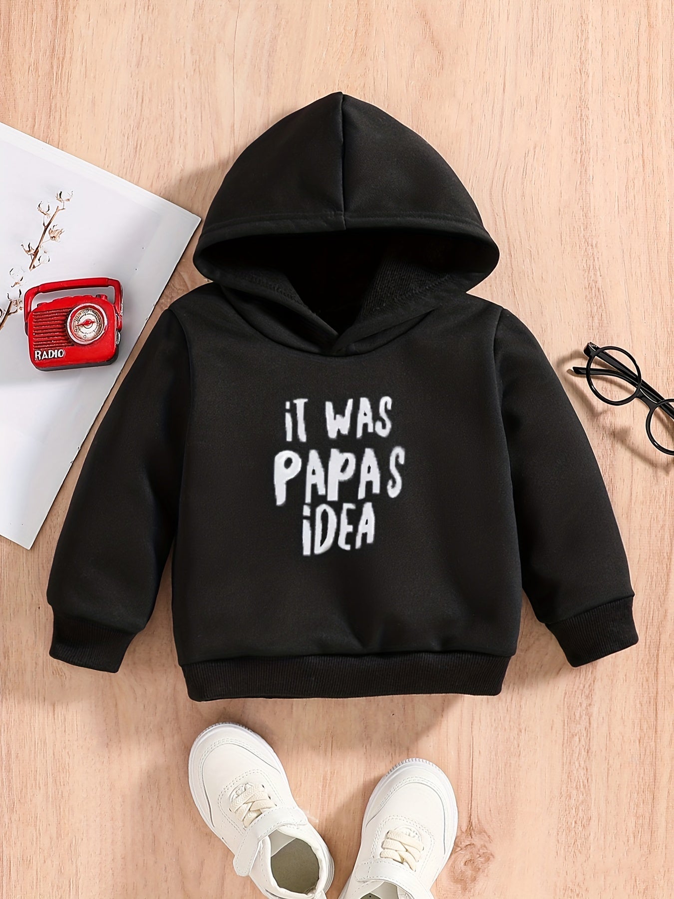 IT WAS PAPAS IDEA Baby Hooded Sweatshirt