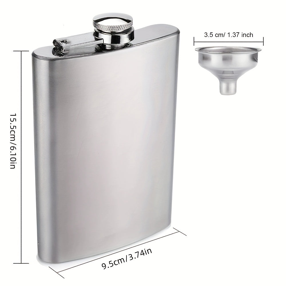 1pc Stainless Steel Hip Flask Alcohol Whiskey Liquor Pocket Flask