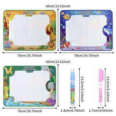 Magic Water Canvas Graffiti Mat Washable Kids Art Mat with Water Painting