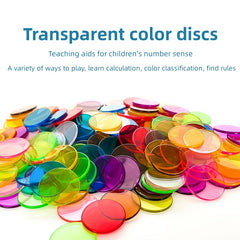 50pcs 25mm Transparent Counting Discs 10 Colors Early Education Teaching Aids