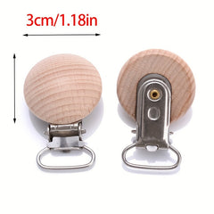 10pcs 30mm Beech Clips Pacifier Anti-drop Wooden Clips Holder Accessories
