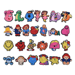 26pcs Gril Pattern Shoe Charms For Clogs Jibtz Bubble Slides Sandals