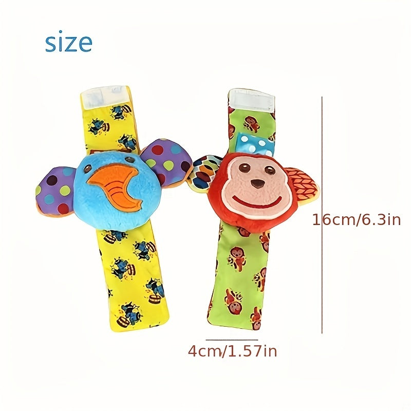 Baby Wrist Rattle and Foot Socks - Cartoon Newborn Gift Boy Girl