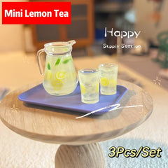 Charming Lemon Tea 3pcs Set for Dollhouse BJD OB11 Maileg
