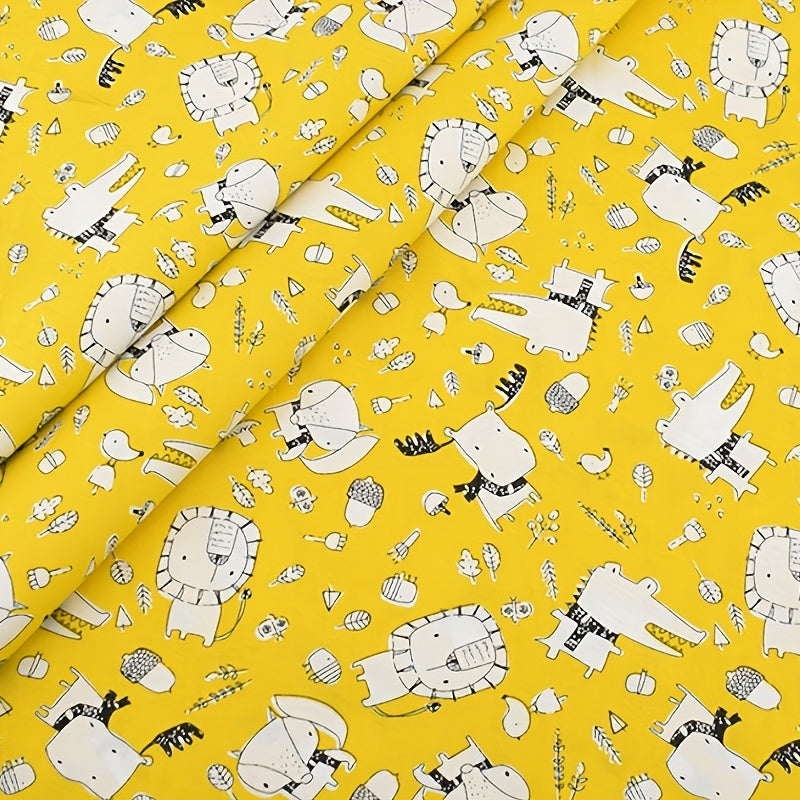 7pcs Animal Print Cotton Twill Fabric Set DIY Patchwork Bedding Fabric