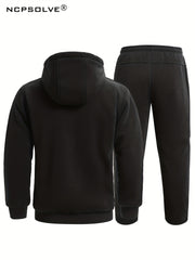 Men's Zip Up Warm Jacket & Drawstring Pants Set