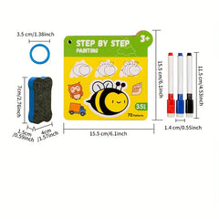 Step By Step Drawing Book - Reusable Doodle Set - Art Activities Drawing Gift