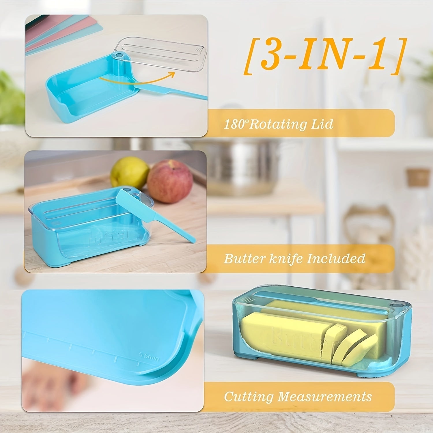 Butter Dish Butter Cutter Box With Transparent Cover Butter Keeper