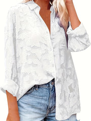  Embroidered Button Up Blouse
