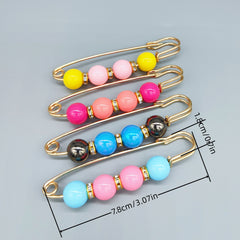 2 Pack Faux Pearl Waist Safety Pin Brooch for Pants Dress Skirt