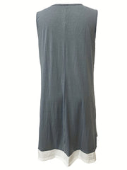  Heart Print Round Neck Tank Dress