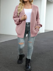  Solid Lantern Sleeve Cardigan