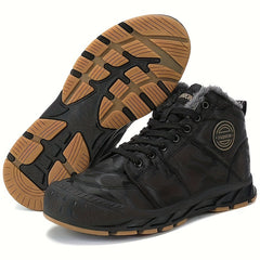 Men's Snow Boots Warm Cozy Non slip Ankle Boots Plush Comfy Outdoor Hiking Shoes