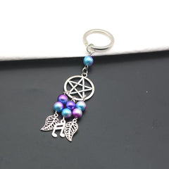 Star Butterfly Keychain Pendant Dream Catcher Metal Keyring Ornament