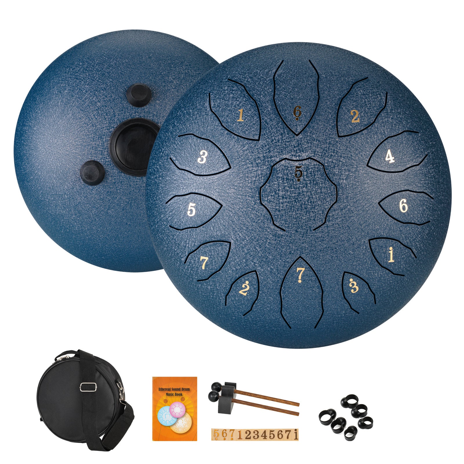 Steel Tongue Drum 13 Note C Key Hanplate Percussion Instrument with Drum Mallets
