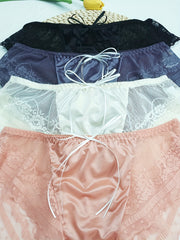 4pcs Lace Stitching Briefs Comfy Intimates Panties Women's Lingerie