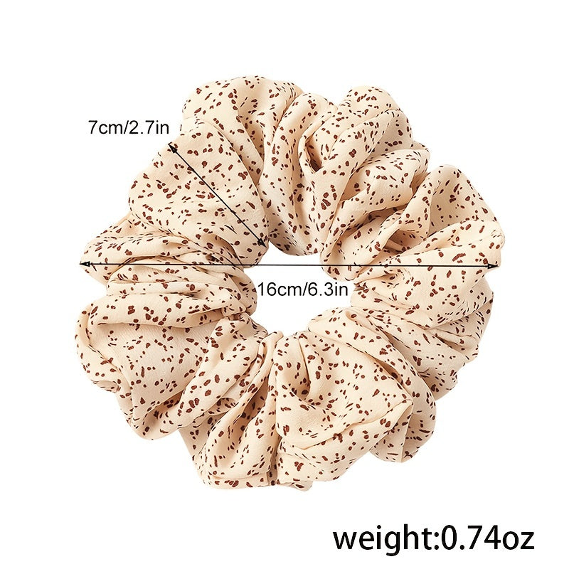 Dot Printed Oversize Scrunchie Ponytail Elastic Hair Tie for Women