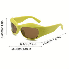 Oval Frame Steampunk Wrap Sunglasses UV400