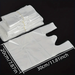 100/200 Pcs Transparent Plastic Bags for Grocery Store Shopping