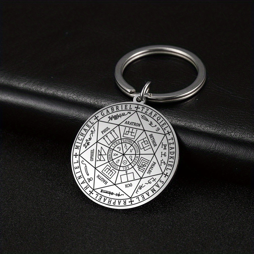 St. Michael Seven Archangels Protection Amulet Keychain