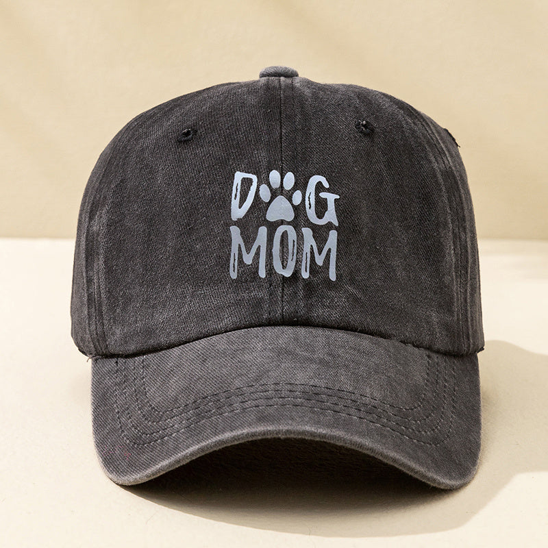 DOG MOM Washed Baseball Cap Vintage Women Sun Hats Distressed Sports Hat