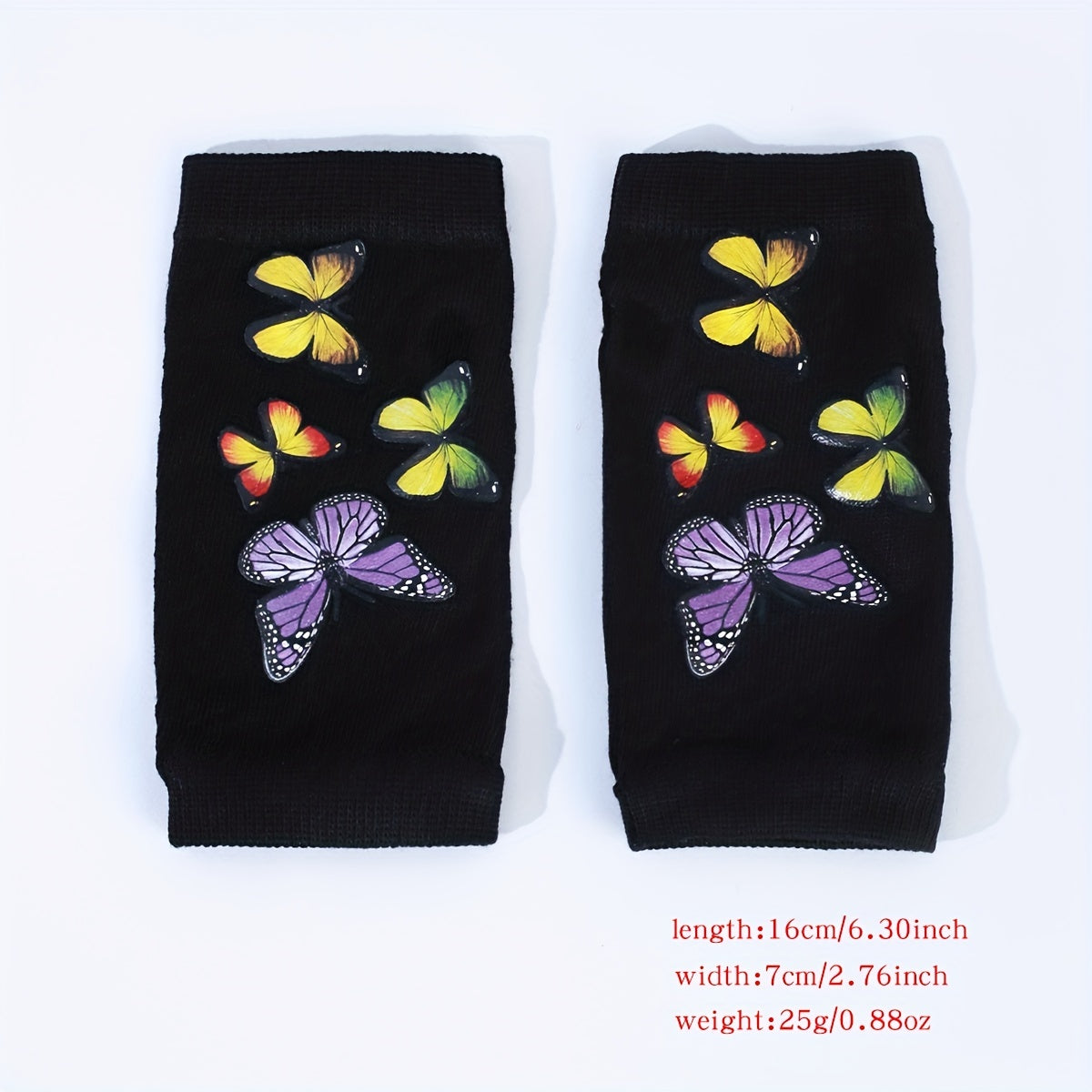 Colorful Butterfly Y2K Fingerless Gloves Hip Hop Knitted Gloves